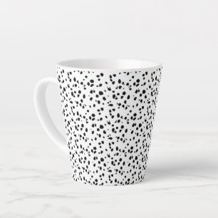 Dalmatische vlekken afdrukken zwart-wit latte mok