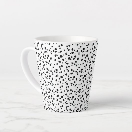 Dalmatische vlekken afdrukken zwart-wit latte mok (Linkerhoek)