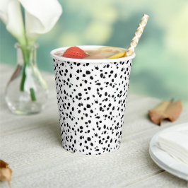 Dalmatische vlekken afdrukken zwart-wit papieren bekers