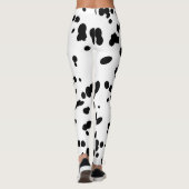 Dalmatische Vlekken Patroon Zwart-wit Hondenbont Leggings (Achterkant)