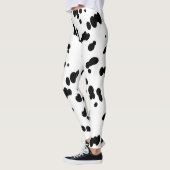 Dalmatische Vlekken Patroon Zwart-wit Hondenbont Leggings (Links)