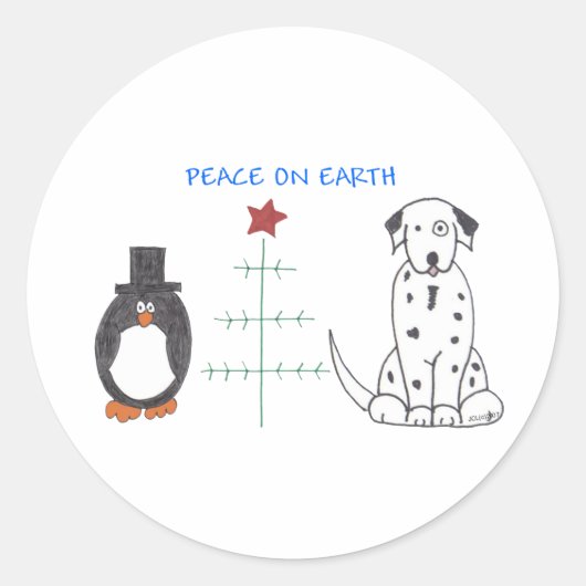 Dalmatische vrede op aarde ronde sticker (Voorkant)