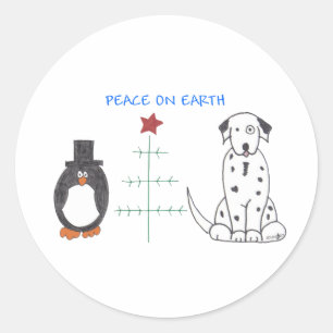 Dalmatische vrede op aarde ronde sticker