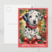 Dalmatische vrolijke kerst Schattigee puppy hond Briefkaart (Voorkant / Achterkant)