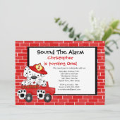 Dalmatische vuurwapenwagen Birthday Party Kaart (Staand voorkant)