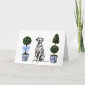 Dalmatische Waterverf Hond Puppy Chinoiserie Kaart (Voorkant)