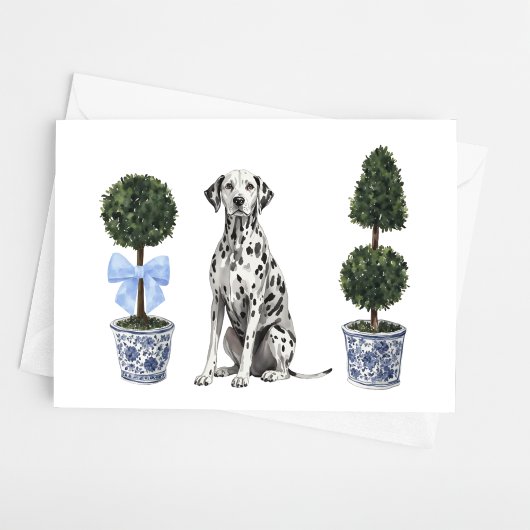 Dalmatische Waterverf Hond Puppy Chinoiserie Kaart
