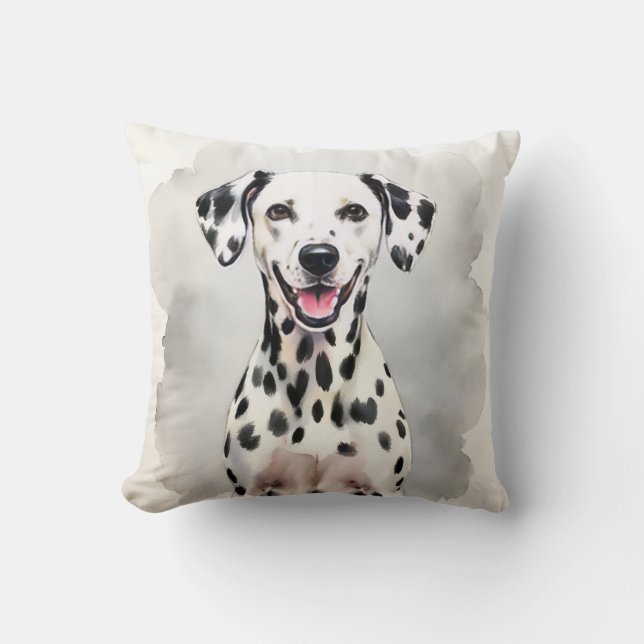Dalmatische waterverf inktvlek kunst kussen (Voorkant)