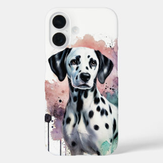 Dalmatische Waterverf Kunst iPhone 16 Hoesje
