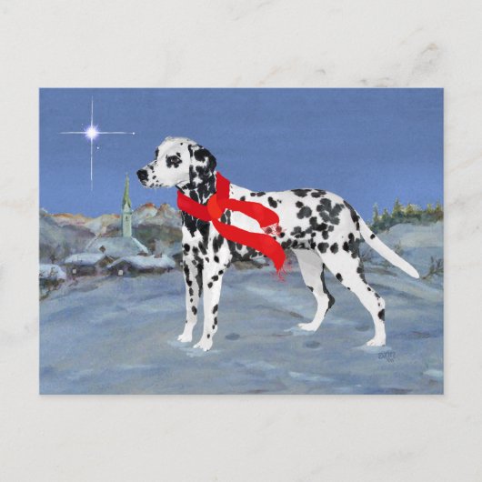 Dalmatische Winter Nacht Briefkaart (Voorkant)