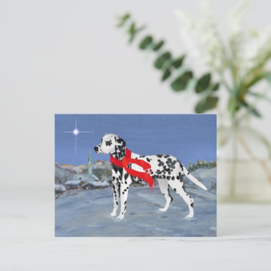 Dalmatische Winter Night Briefkaart (Staand voorkant)