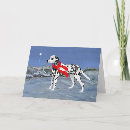 Dalmatische Winter Night Feestdagen Kaart (Voorkant)