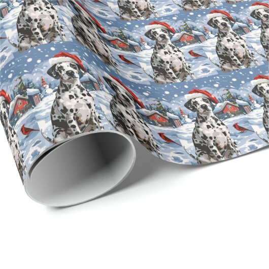 Dalmatische Winter Wonderland Kerstvreugde Cadeaupapier (Rol Hoek)