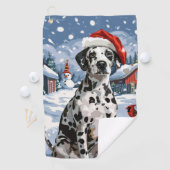 Dalmatische Winter Wonderland Kerstvreugde Golfhanddoek (Insitu)