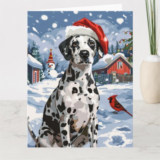 Dalmatische Winter Wonderland Kerstvreugde Kaart (Voorkant)