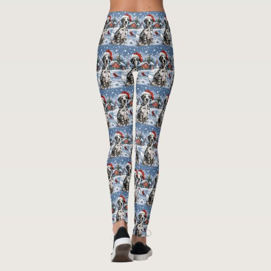 Dalmatische Winter Wonderland Kerstvreugde Leggings (Achterkant)