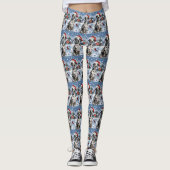 Dalmatische Winter Wonderland Kerstvreugde Leggings (Voorkant)