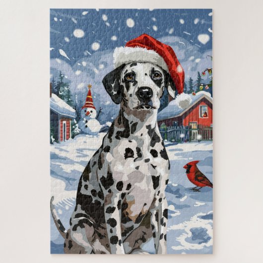 Dalmatische Winter Wonderland Kerstvreugde Legpuzzel (Verticaal)