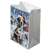 Dalmatische Winter Wonderland Kerstvreugde Medium Cadeauzakje (Voorkant Gekanteld)