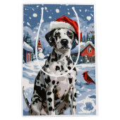 Dalmatische Winter Wonderland Kerstvreugde Medium Cadeauzakje (Voorkant)