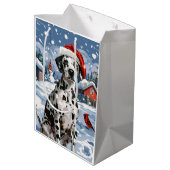Dalmatische Winter Wonderland Kerstvreugde Medium Cadeauzakje (Achterkant Gekanteld)