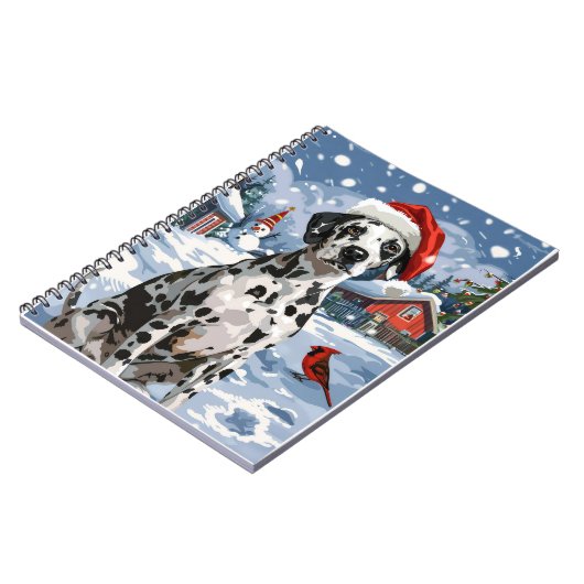 Dalmatische Winter Wonderland Kerstvreugde Notitieboek (Linkerzijde)