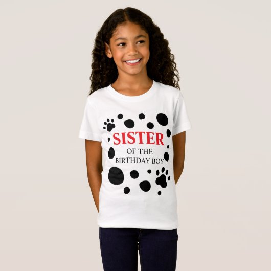 Dalmatische woordzuster van de Birthday Boy/Girl T-shirt (Voorkant volledig)