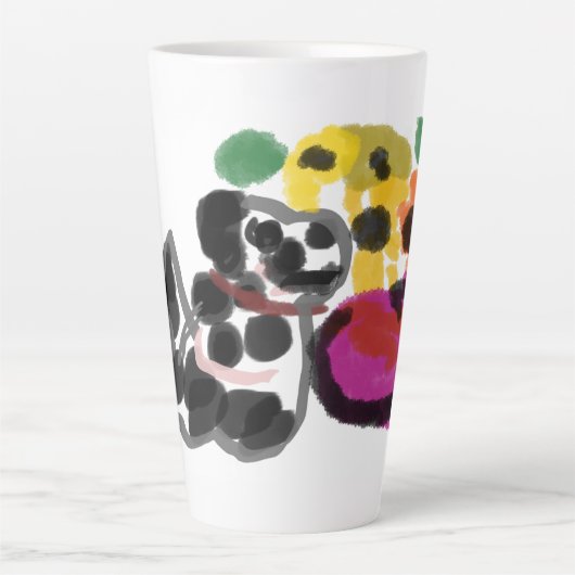 Dalmatische zonnebloemen latte mok (Voorkant)