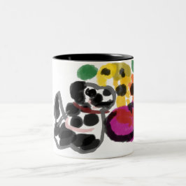 Dalmatische zonnebloemen tweekleurige koffiemok
