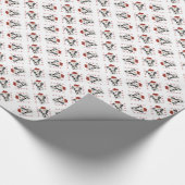 Dalmatische (zwart) Santa Paws Cadeaupapier (Hoek)