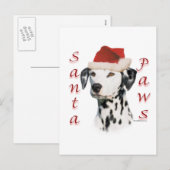 Dalmatische (zwart) Santa Paws Feestdagenkaart (Voorkant / Achterkant)