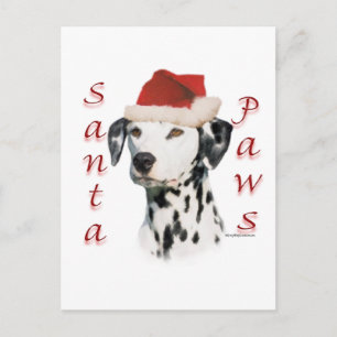 Dalmatische (zwart) Santa Paws Feestdagenkaart