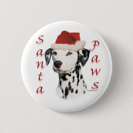 Dalmatische (zwart) Santa Paws Ronde Button 5,7 Cm (Voorkant)