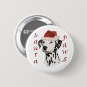 Dalmatische (zwart) Santa Paws Ronde Button 5,7 Cm (Voorkant /achterkant)