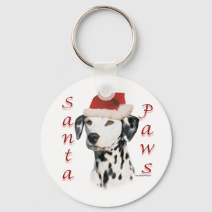 Dalmatische (zwart) Santa Paws Sleutelhanger