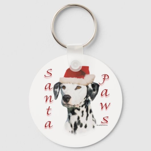 Dalmatische (zwart) Santa Paws Sleutelhanger (Voorkant)