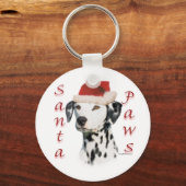 Dalmatische (zwart) Santa Paws Sleutelhanger (Achterkant)