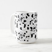 Dalmatische zwart-wit print patroon koffiemok (Voorkant links)