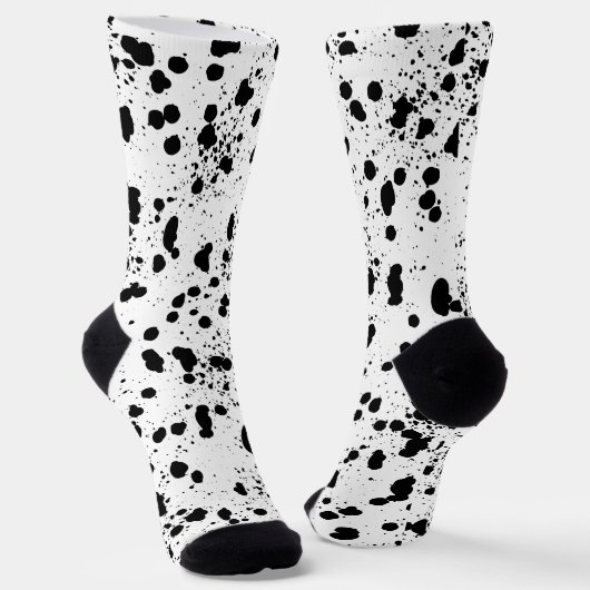 Dalmatische zwart-wit print patroon sokken (Gebogen)