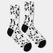 Dalmatische zwart-wit print patroon sokken (Rechts)
