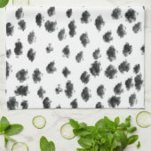 Dalmatische zwart-wit stippen Dierenprint Theedoek (Gevouwen)