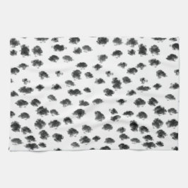 Dalmatische zwart-wit stippen Dierenprint Theedoek