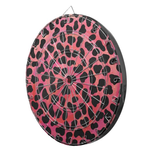 Dalmatische zwarte en rode afdrukken dartbord (Voorkant Rechts)