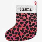 Dalmatische zwarte en rode afdrukken grote kerstsok (Achterkant)