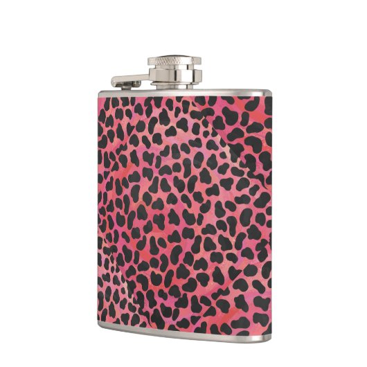 Dalmatische zwarte en rode afdrukken heupfles (Links)