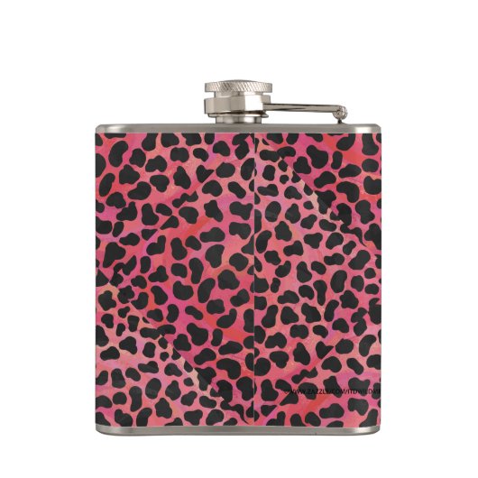 Dalmatische zwarte en rode afdrukken heupfles (Achterkant)