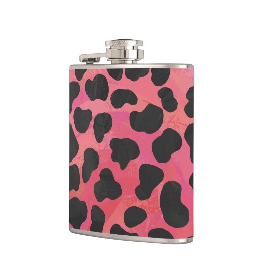 Dalmatische zwarte en rode afdrukken heupfles (Links)