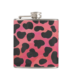 Dalmatische zwarte en rode afdrukken heupfles