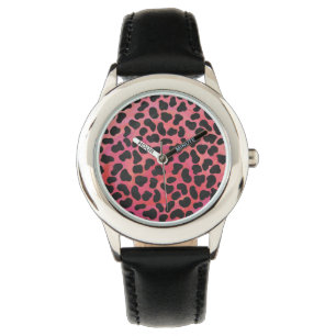 Dalmatische zwarte en rode afdrukken horloge