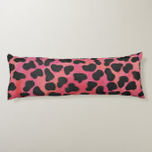 Dalmatische zwarte en rode afdrukken lichaamskussen (Achterkant)